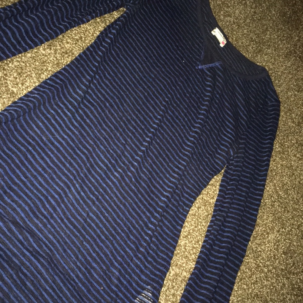 Blue/Black Free People Longsleeve